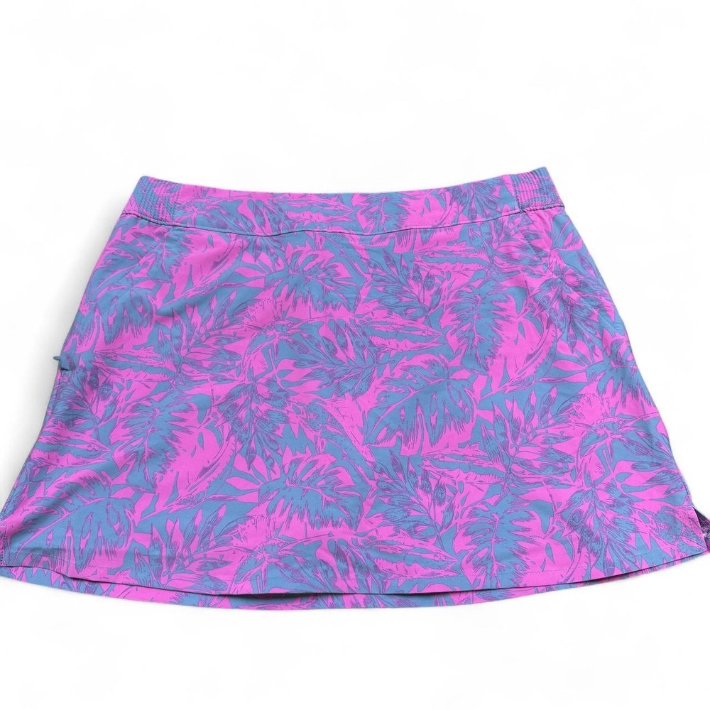 Columbia PFG Pink Blue Palm Print Hiking Athletic Skort XL6186 Womens Large